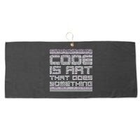 Code Is Art That Does Something  Large Microfiber Waffle Golf Towel