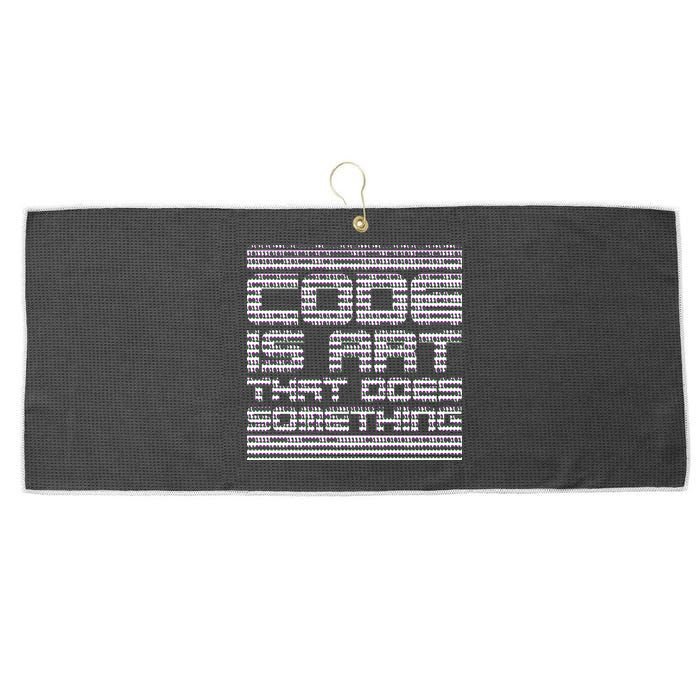 Code Is Art That Does Something  Large Microfiber Waffle Golf Towel