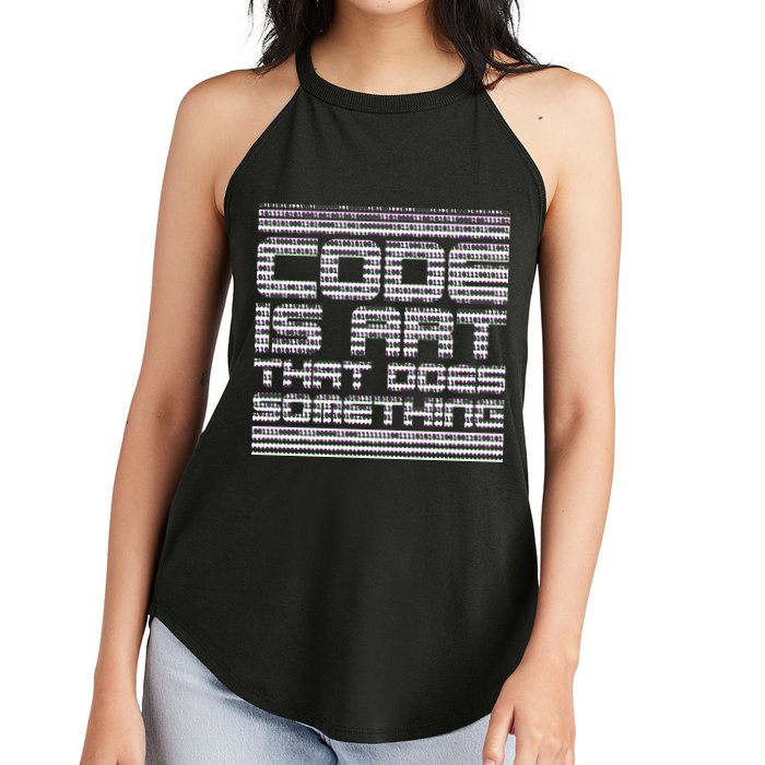 Code Is Art That Does Something  Women's Perfect Tri Rocker Tank