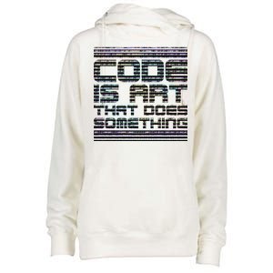 Code Is Art That Does Something  Womens Funnel Neck Pullover Hood