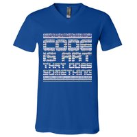 Code Is Art That Does Something  V-Neck T-Shirt