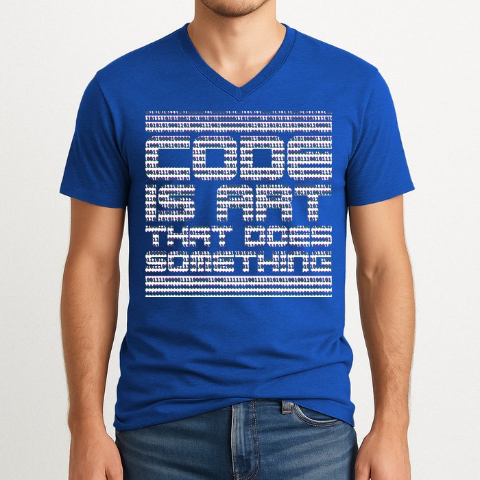 Code Is Art That Does Something  V-Neck T-Shirt