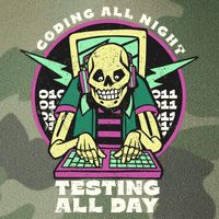 Coding All Night Testing All Day Skeleton Legacy Tie Dye Trucker Hat