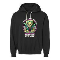 Coding All Night Testing All Day Skeleton Garment-Dyed Fleece Hoodie