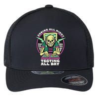 Coding All Night Testing All Day Skeleton Flexfit Unipanel Trucker Cap