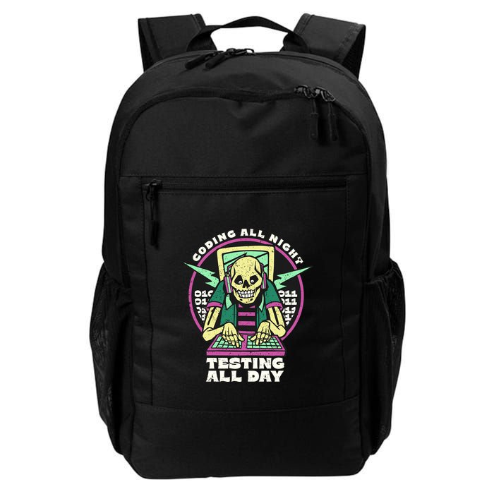 Coding All Night Testing All Day Skeleton Backpack