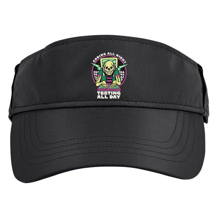 Coding All Night Testing All Day Skeleton Adult Drive Performance Visor