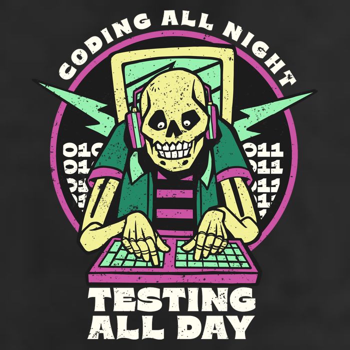 Coding All Night Testing All Day Skeleton Adult Drive Performance Visor
