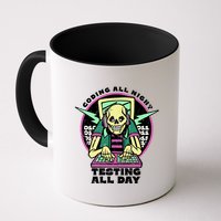 Coding All Night Testing All Day Skeleton Mug