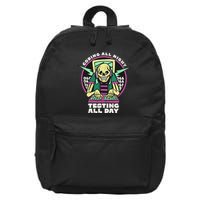 Coding All Night Testing All Day Skeleton 16 in Basic Backpack
