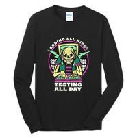 Coding All Night Testing All Day Skeleton Tall Long Sleeve T-Shirt