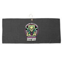 Coding All Night Testing All Day Skeleton Large Microfiber Waffle Golf Towel