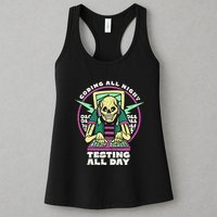 Coding All Night Testing All Day Skeleton Womens Tank Top