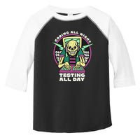Coding All Night Testing All Day Skeleton Toddler Fine Jersey T-Shirt