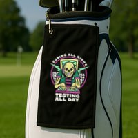 Coding All Night Testing All Day Skeleton Golf Towel