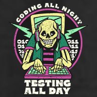 Coding All Night Testing All Day Skeleton Golf Towel