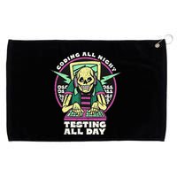 Coding All Night Testing All Day Skeleton Grommeted Golf Towel