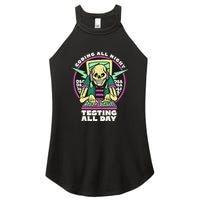 Coding All Night Testing All Day Skeleton Women's Perfect Tri Rocker Tank