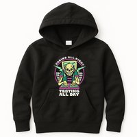 Coding All Night Testing All Day Skeleton Kids Hoodie
