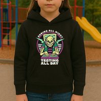 Coding All Night Testing All Day Skeleton Kids Hoodie
