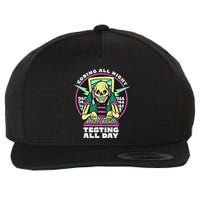 Coding All Night Testing All Day Skeleton Wool Snapback Cap