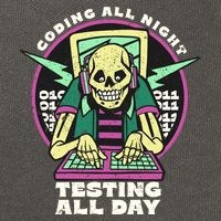 Coding All Night Testing All Day Skeleton Cotton Canvas Backpack