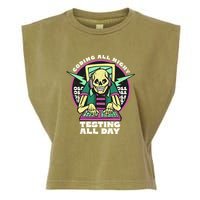 Coding All Night Testing All Day Skeleton Garment-Dyed Women's Muscle Tee