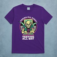 Coding All Night Testing All Day Skeleton T-Shirt
