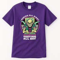 Coding All Night Testing All Day Skeleton Tall T-Shirt