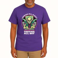Coding All Night Testing All Day Skeleton Tall T-Shirt