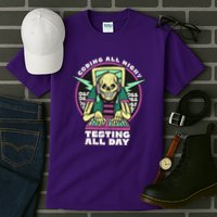 Coding All Night Testing All Day Skeleton Tall T-Shirt