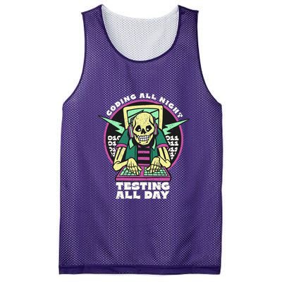 Coding All Night Testing All Day Skeleton Mesh Reversible Basketball Jersey Tank