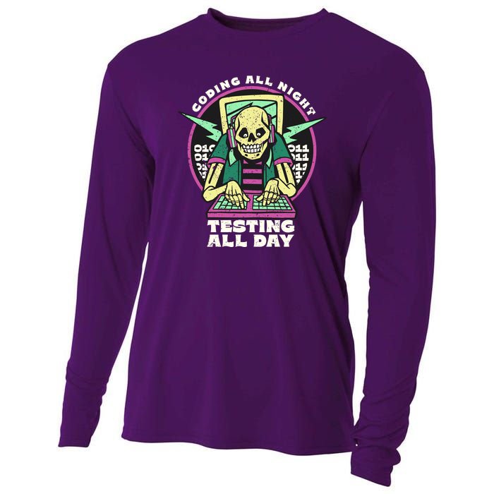 Coding All Night Testing All Day Skeleton Cooling Performance Long Sleeve Crew