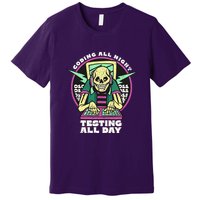 Coding All Night Testing All Day Skeleton Premium T-Shirt