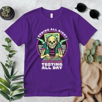 Coding All Night Testing All Day Skeleton Premium T-Shirt