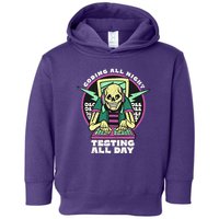 Coding All Night Testing All Day Skeleton Toddler Hoodie