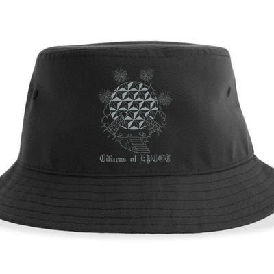 Citizens Of Epcot Silver Spaceship Tattoo Sustainable Bucket Hat