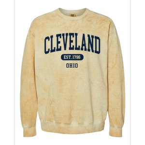 Cleveland Ohio Est 1796 Arched Varsity Text Colorblast Crewneck Sweatshirt