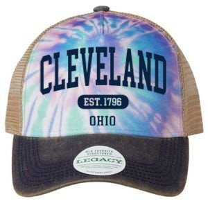 Cleveland Ohio Est 1796 Arched Varsity Text Legacy Tie Dye Trucker Hat