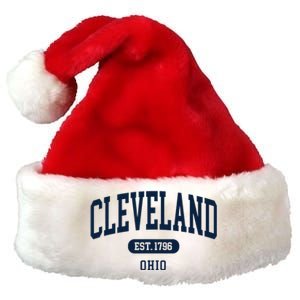 Cleveland Ohio Est 1796 Arched Varsity Text Premium Christmas Santa Hat