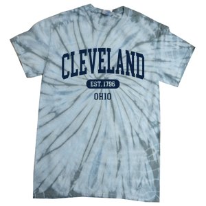 Cleveland Ohio Est 1796 Arched Varsity Text Tie-Dye T-Shirt