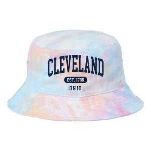 Cleveland Ohio Est 1796 Arched Varsity Text Tie Dye Newport Bucket Hat