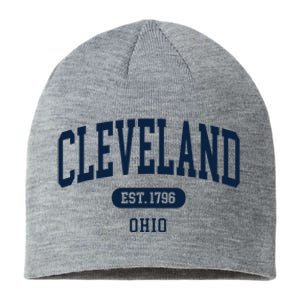 Cleveland Ohio Est 1796 Arched Varsity Text Sustainable Beanie