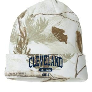 Cleveland Ohio Est 1796 Arched Varsity Text Kati Licensed 12" Camo Beanie