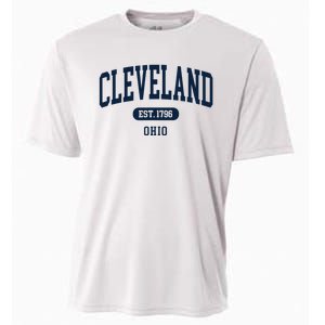 Cleveland Ohio Est 1796 Arched Varsity Text Cooling Performance Crew T-Shirt