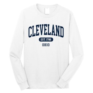 Cleveland Ohio Est 1796 Arched Varsity Text Long Sleeve Shirt