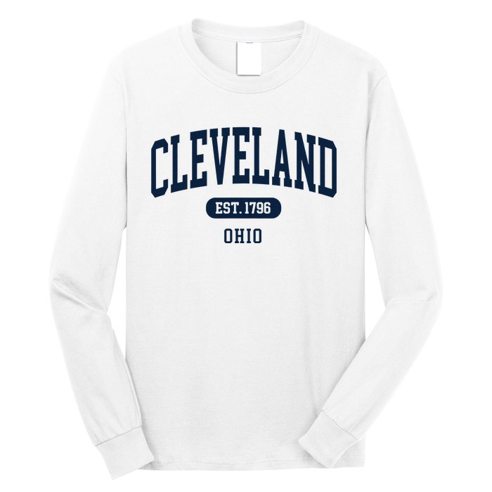 Cleveland Ohio Est 1796 Arched Varsity Text Long Sleeve Shirt