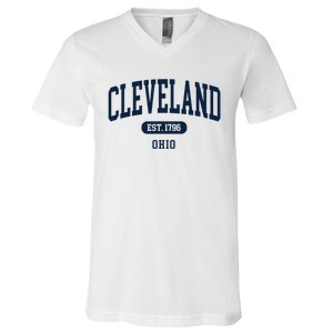 Cleveland Ohio Est 1796 Arched Varsity Text V-Neck T-Shirt