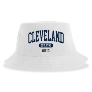 Cleveland Ohio Est 1796 Arched Varsity Text Sustainable Bucket Hat