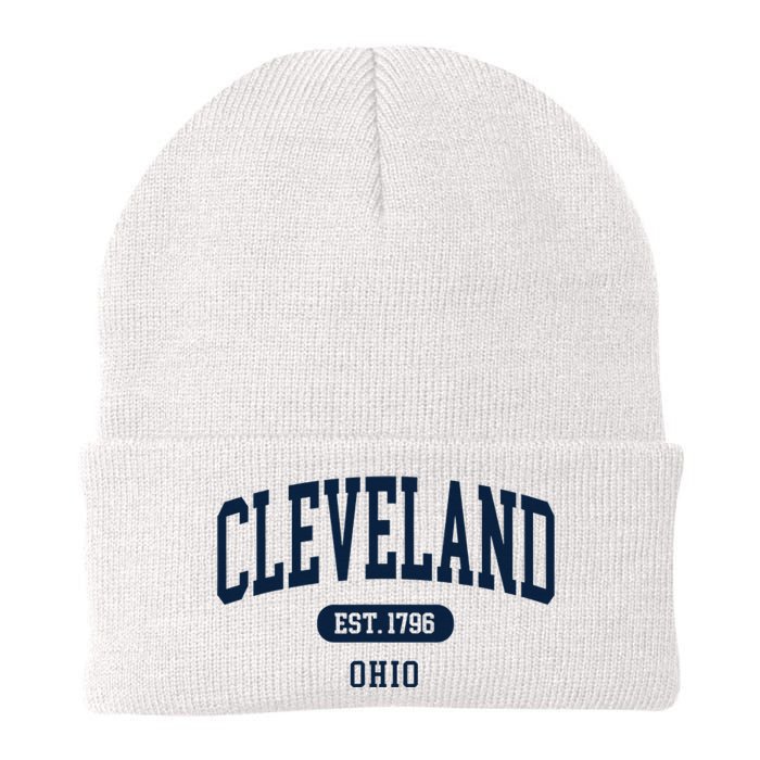 Cleveland Ohio Est 1796 Arched Varsity Text Knit Cap Winter Beanie